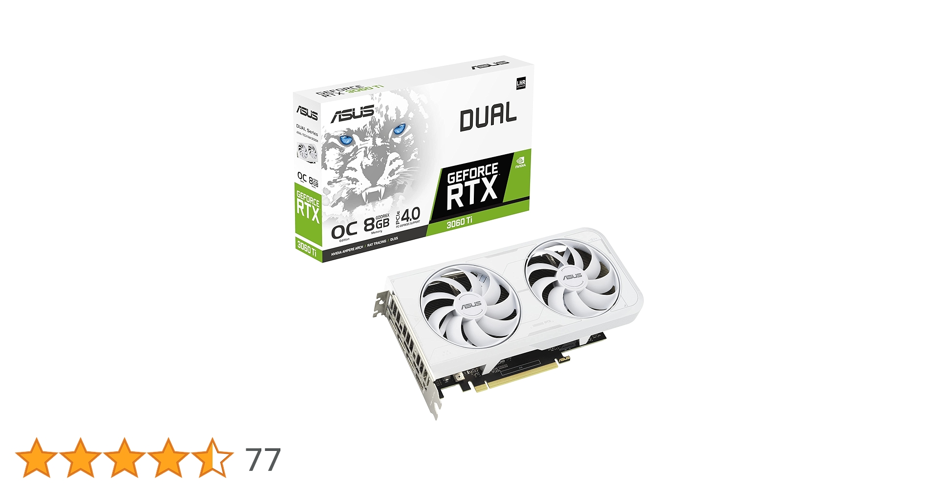 グラフィックボード・グラボ・ビデオカード ASUS GeForce RTX 3060 Ti White ASUS Dual GeForce RTX 3060 Ti White OC Edition 8GB GDDR6X